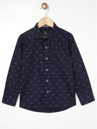 Camisa Manga Longa Infantil Para Menino - MARINHO