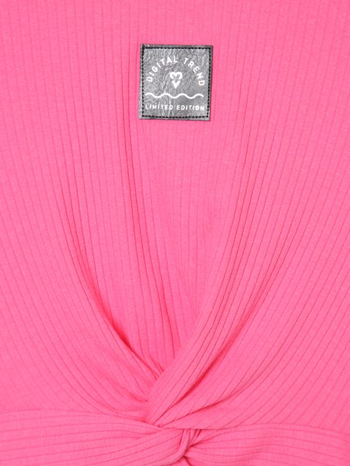 Blusa Cropped Manga Curta Juvenil Para Menina - PINK