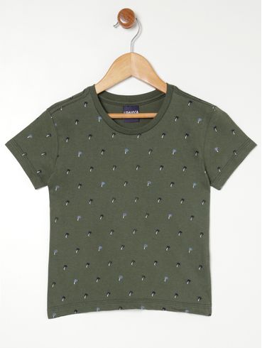 Camiseta Manga Curta Infantil Para Menino - VERDE