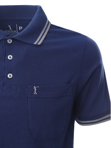 Polo Manga Curta Masculina MARINHO
