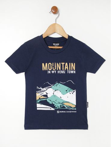 Camiseta Manga Curta Infantil Para Menino - MARINHO