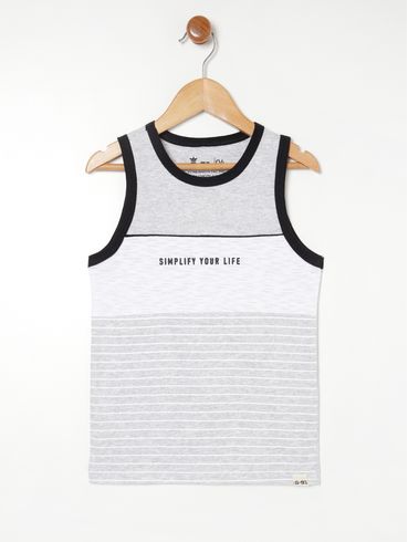 Camiseta Regata Infantil Para Menino - MESCLA