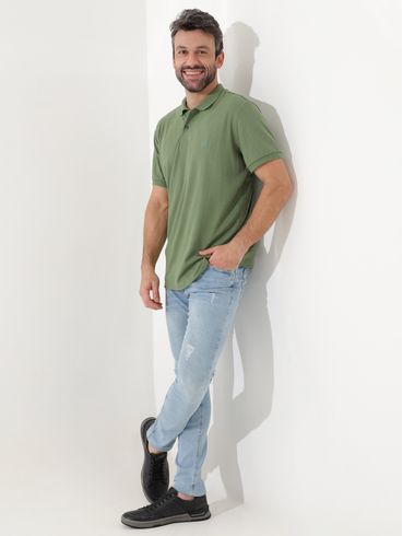 Polo Manga Curta Vilejack Masculina Verde