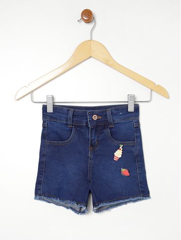 Short Jeans Infantil Para Menina - AZUL