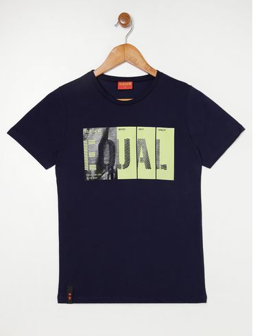 Camiseta Manga Curta Juvenil Para Menino - MARINHO