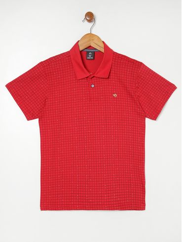 Polo Manga Curta Juvenil Para Menino - VERMELHO