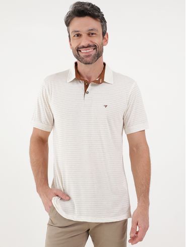 Polo Manga Curta Masculina AREIA
