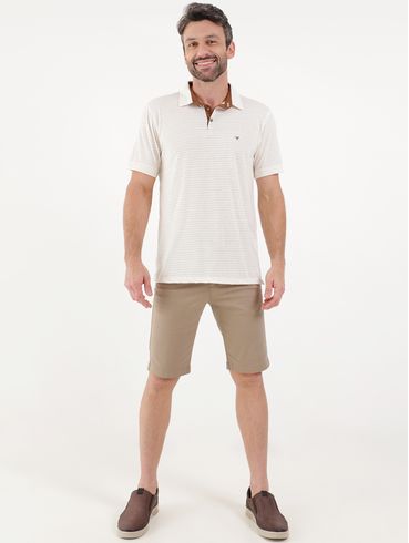Polo Manga Curta Masculina AREIA