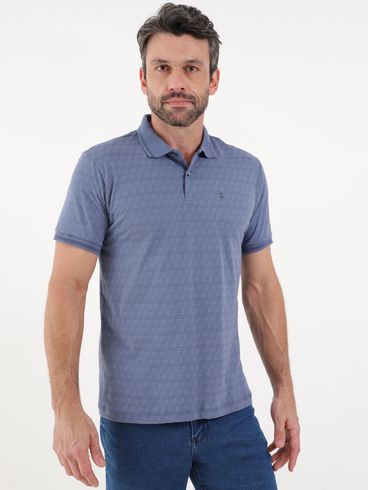 Polo Manga Curta Masculina Azul