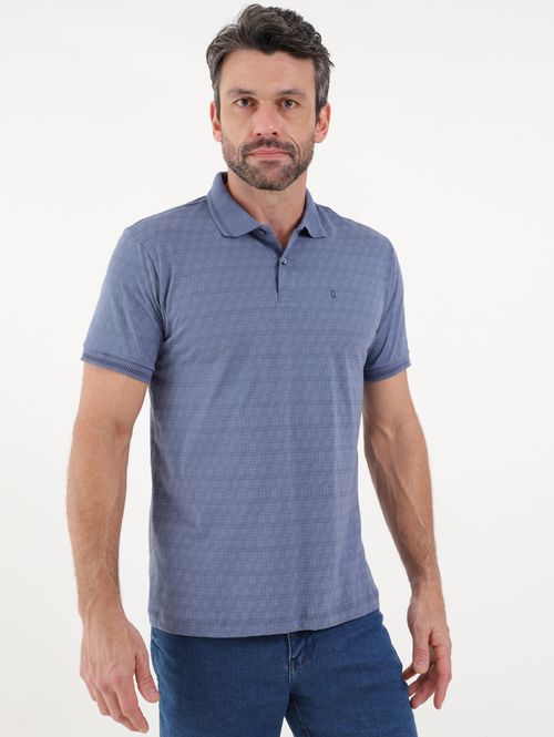 Polo Manga Curta Masculina Azul