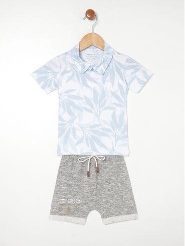 Conjunto Curto Infantil Para Menino - AZUL
