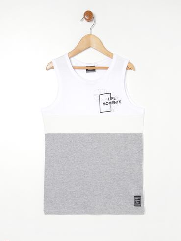 Camiseta Regata Juvenil Para Menino - BRANCO