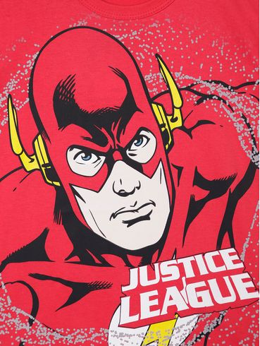 Camiseta Liga da Justiça Infantil Para Menino - VERMELHO