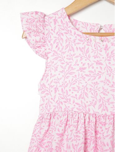 Vestido Estampado Infantil Para Menina - ROSA