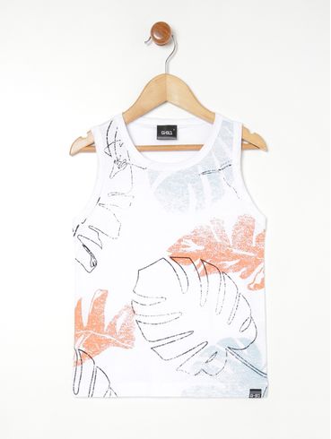 Camiseta Regata Infantil Para Menino - BRANCO