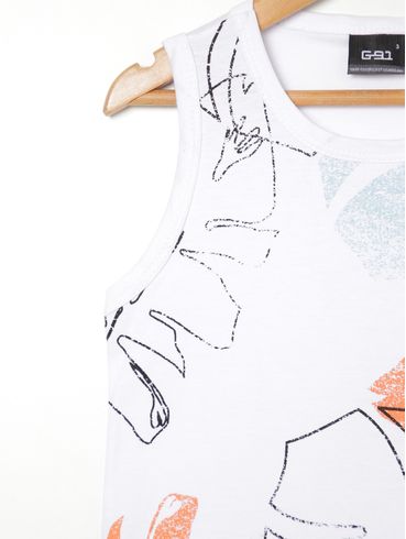 Camiseta Regata Infantil Para Menino - BRANCO