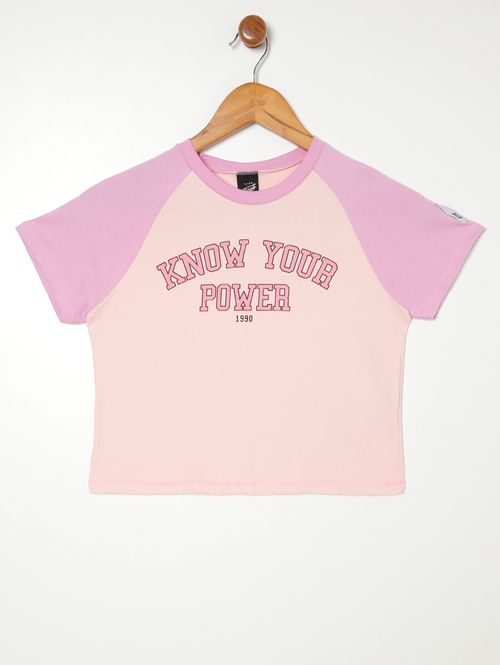 Blusa Manga Curta Juvenil Para Menina - ROSA