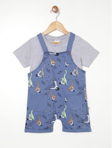 Macacão Jardineira Infantil Para Menino - AZUL