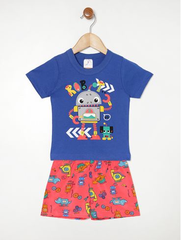 Conjunto Tactel Infantil Para Menino - AZUL