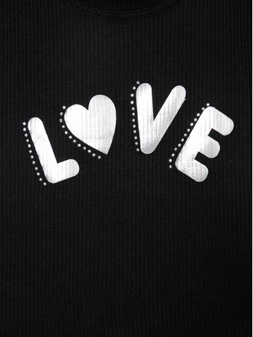 Blusa Manga Curta Juvenil Para Menina - PRETO
