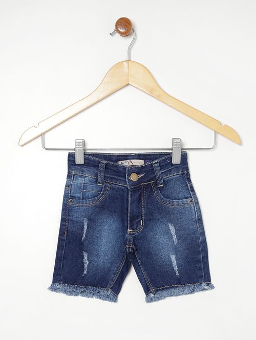 Bermuda Jeans Infantil Para Menino - AZUL