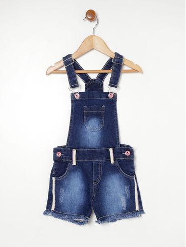 Macacão Jardineira Infantil Para Menina - AZUL