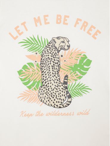 Blusa Manga Curta Juvenil Para Menina OFF WHITE