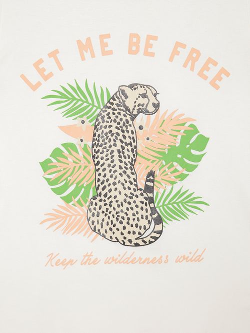 Blusa Manga Curta Juvenil Para Menina OFF WHITE