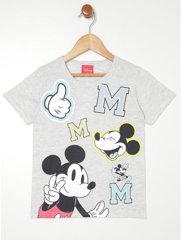 Camiseta Manga Curta Disney Infantil Para Menino MESCLA