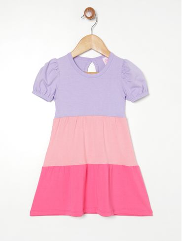 Vestido Infantil Para Menina - LILAS/CORAL/PINK