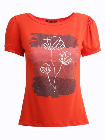 Blusa Manga Curta Feminina CORAL