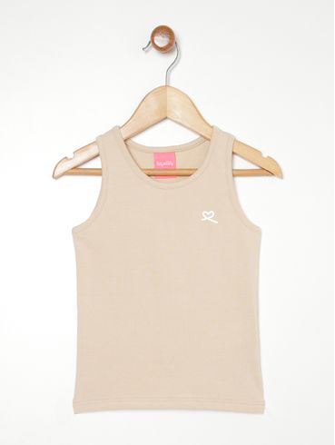 Blusa Regata Infantil Para Menina - BEGE