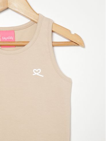 Blusa Regata Infantil Para Menina - BEGE