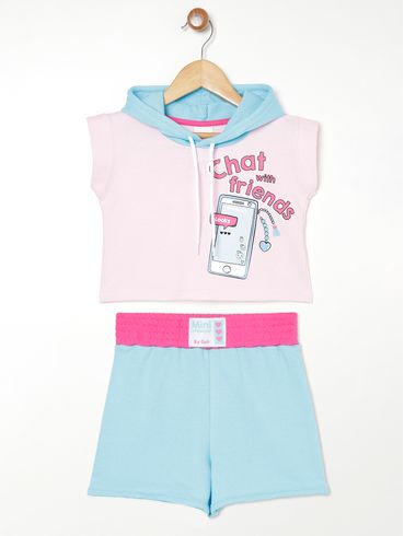 Conjunto Infantil Para Menina - ROSA/AZUL