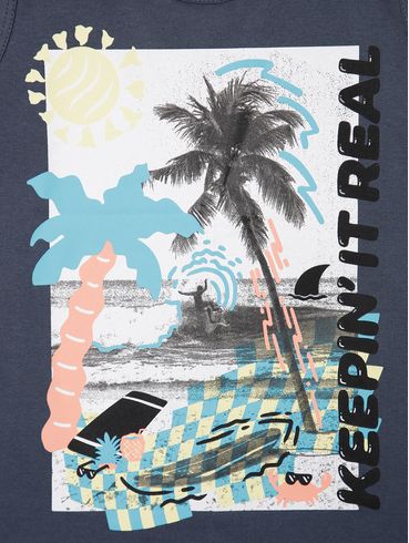 Camiseta Regata Infantil Para Menino - GRAFITE
