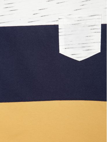 Camiseta Regata Infantil Para Menino - OFF WHITE/MARINHO/AMARELO