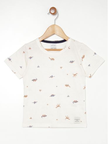 Camiseta Manga Curta Infantil Para Menino OFF WHITE