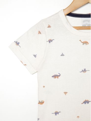 Camiseta Manga Curta Infantil Para Menino OFF WHITE
