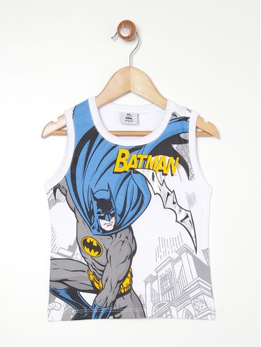 Camiseta Regata Batman Infantil Para Menino BRANCO