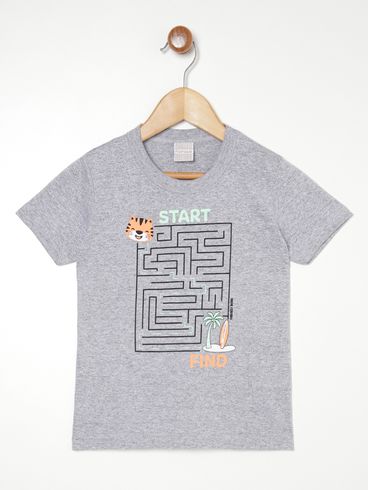 Camiseta Manga Curta Infantil Para Menino- MESCLA