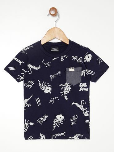Camiseta Manga Curta Infantil Para Menino MARINHO