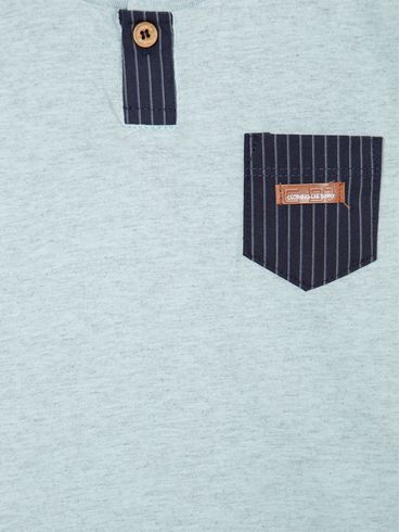 Camiseta Manga Curta Infantil Para Menino AZUL CLARO