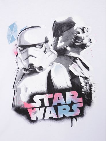 Camiseta Star Wars Juvenil Para Menino BRANCO