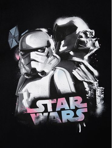 Camiseta Star Wars Juvenil Para Menino PRETO