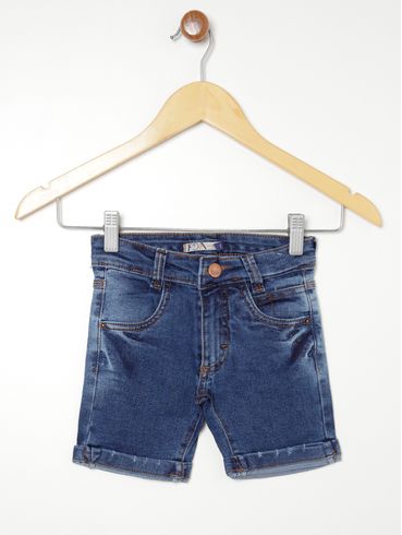 Bermuda Jeans Infantil Para Menino - AZUL