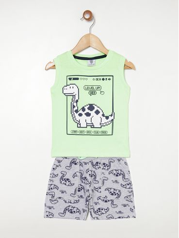 Conjunto Infantil - VERDE/MESCLA/SALMAO