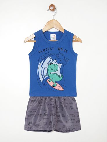 Conjunto Curto Infantil Para Menino - AZUL