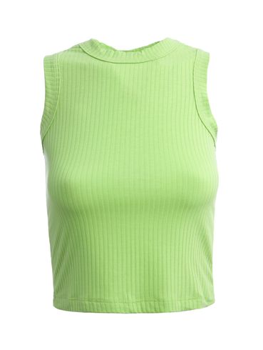 Blusa Regata Cropped Canelada Feminina VERDE