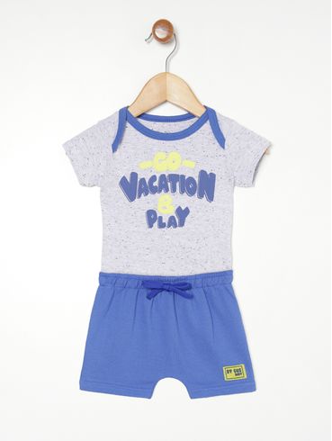 Conjunto Infantil Para Bebê- BRANCO/AZUL