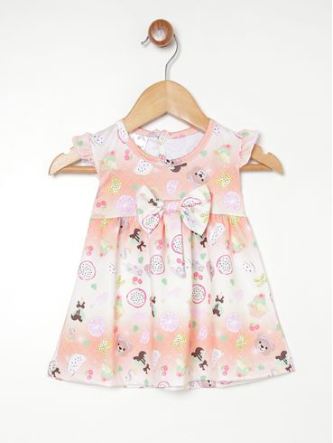 Vestido Infantil Para Bebê- LARANJA